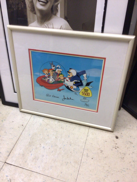 19 3/8" X 17" Framed Signed Joe Barbera Jetson's Animation Cel