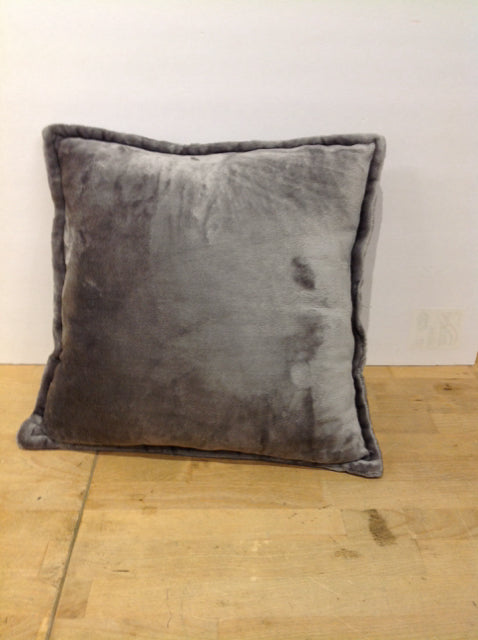 15" Grey Plush Pillow
