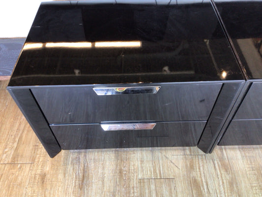 17" X 25 1/4" AS-IS Black Navi Nightstand(Top Scratched)