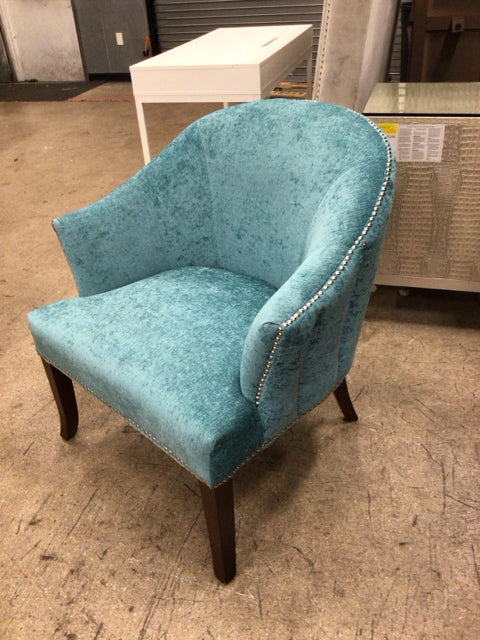 Teal Curved Back Chair