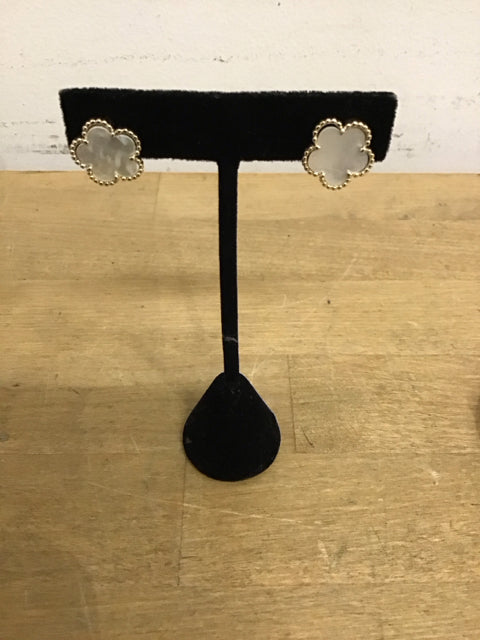 Earrings Van Cleef Like W/MOP Inlaid Stud