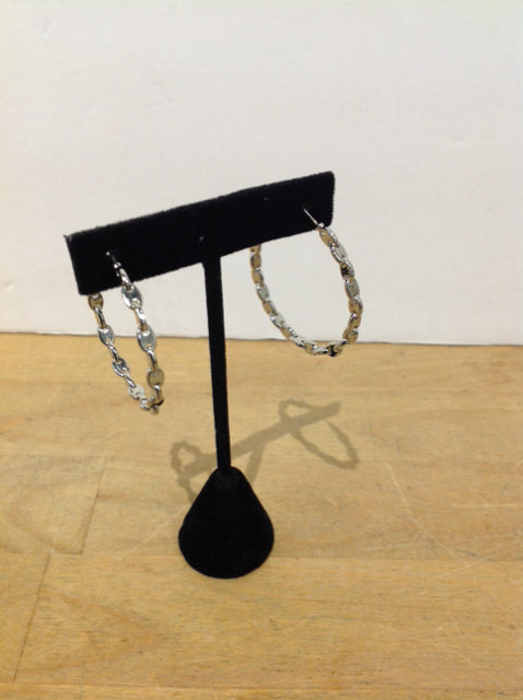 Gucci Style Silver Hoop Earrings