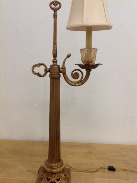 35" Ornate Brass Lamp