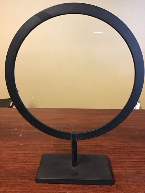 16" Black Metal Circle Sculpture