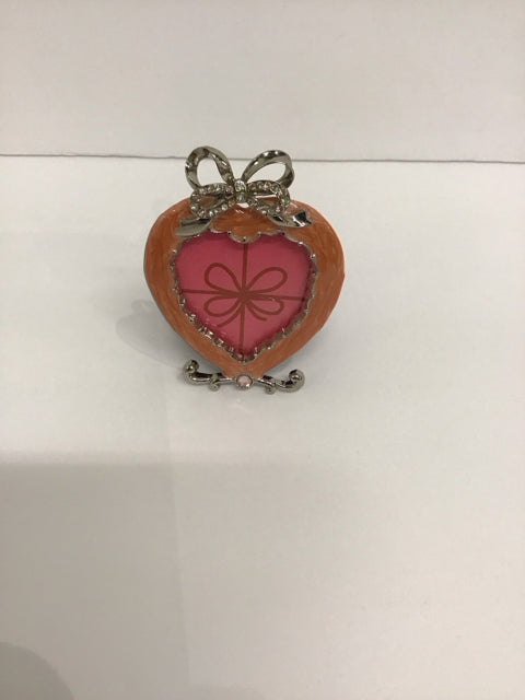 Small Silver & Enamel Heart Picture Frame