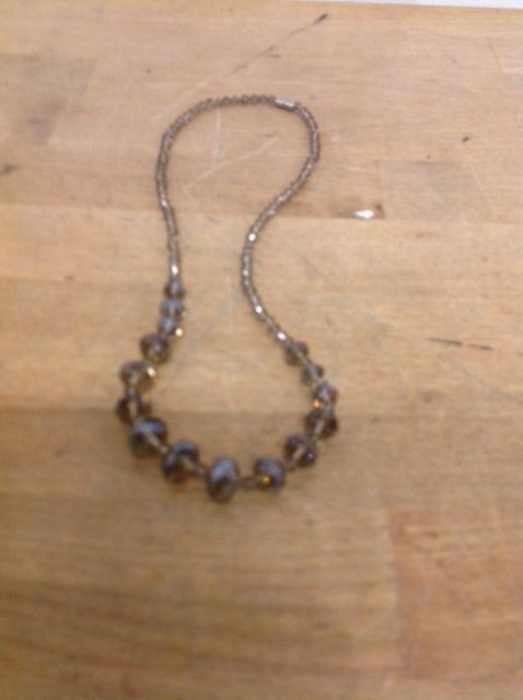 Necklace- Beaded Champagne Stones