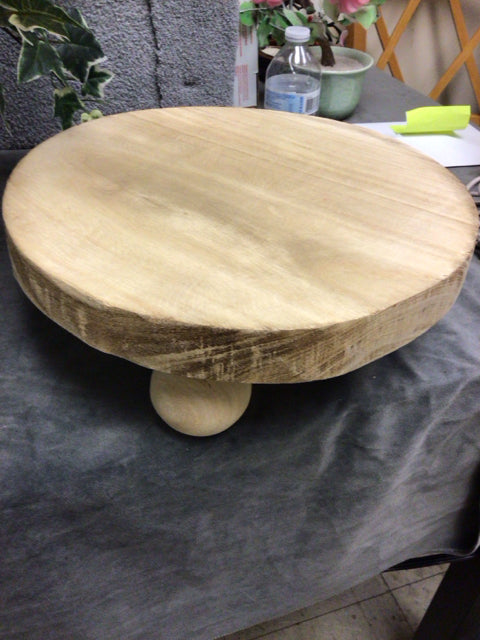 11 3/8" Round Wood Cake Stand