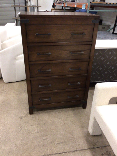 Arhaus Brown Five Drawer Tall Dresser