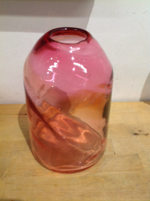 Vase- 10" Pink Glass