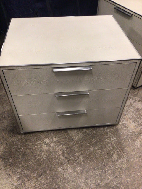 RH Shagreen Three Drawer Nightstand