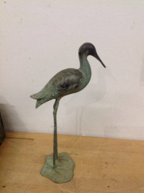 15" Green Metal Bird