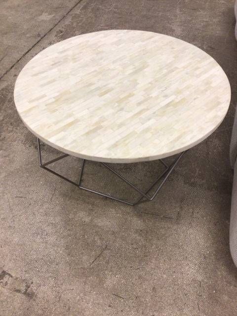 Round Capiz Shell Top Coffee Table