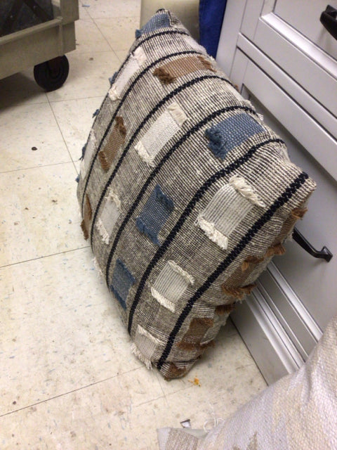 Grey/Black/Blue Patch Work Pillow