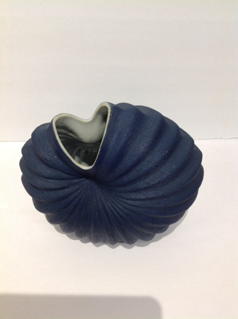 8" Blue Shell Ceramic Vase