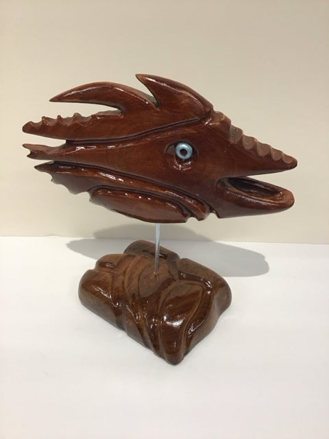 12" Wood Fish Sculpture