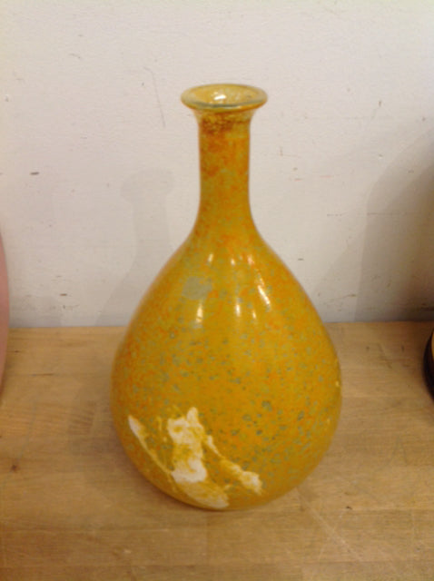 Vase- Gold Drip Glass