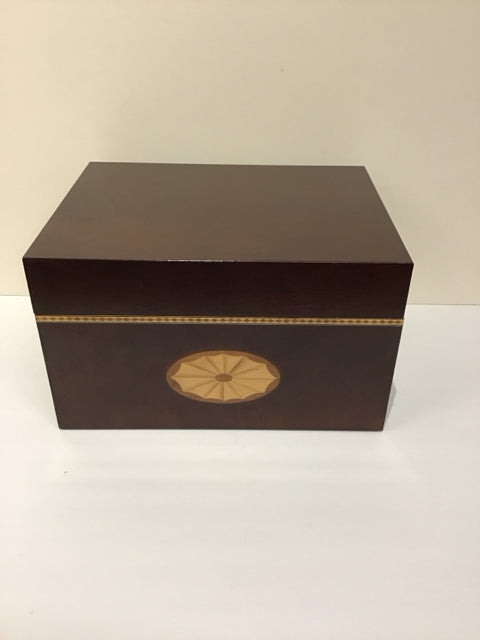 11x9.5 Wood Box w/Wood Inlay Decor