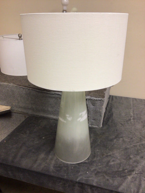AS-IS 29" Glass Table Lamp W/Shade(Knob Bent)