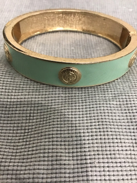 Goldtone Turquoise Enamel Cuff Bracelet
