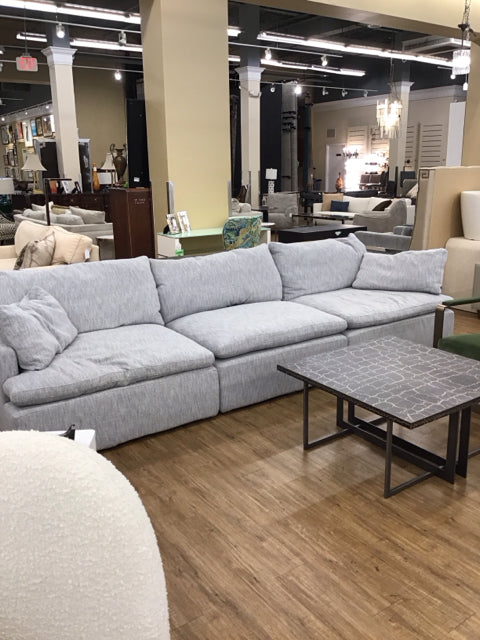 RH Grey Fabric Cloud 3 PC Sofa