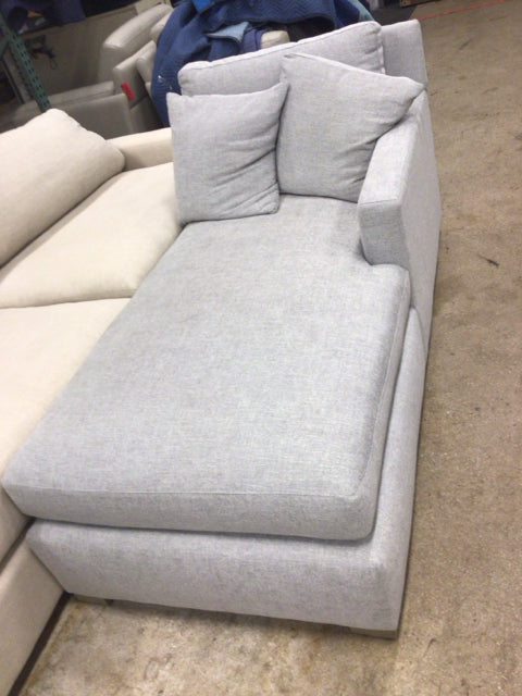 Smokey Grey Fabric Chaise