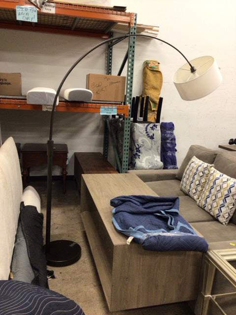 Brown Metal Arc Floor Lamp