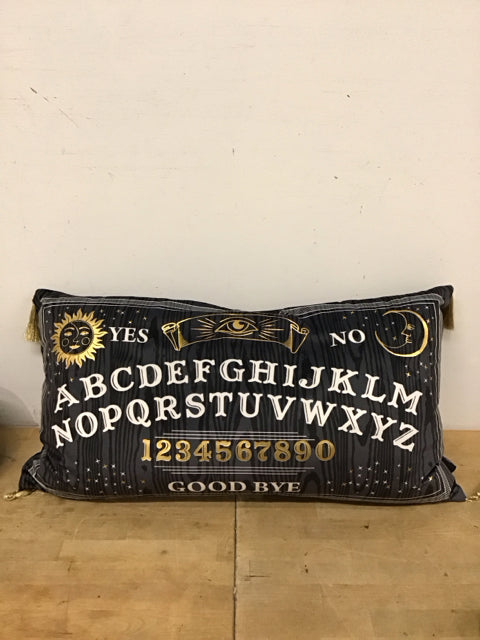28"x13" Ouija Board Lumbar Down Filled Pillow W/Tassles