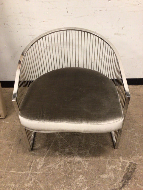 Robb & Stucky For Century Furniture Ruffalo Nickel Barrel Chair