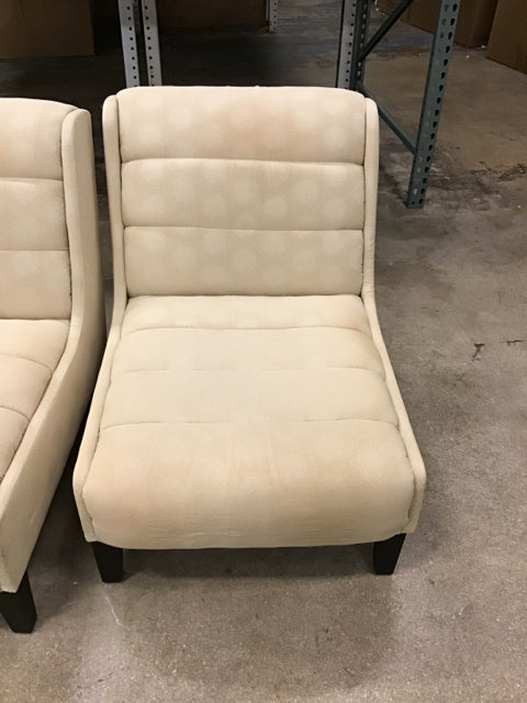 Printed Fabric Armless Lounge Chair