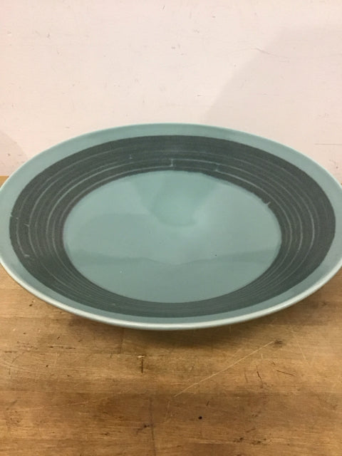 14" Two Tone Teal Ceramic  Bowl