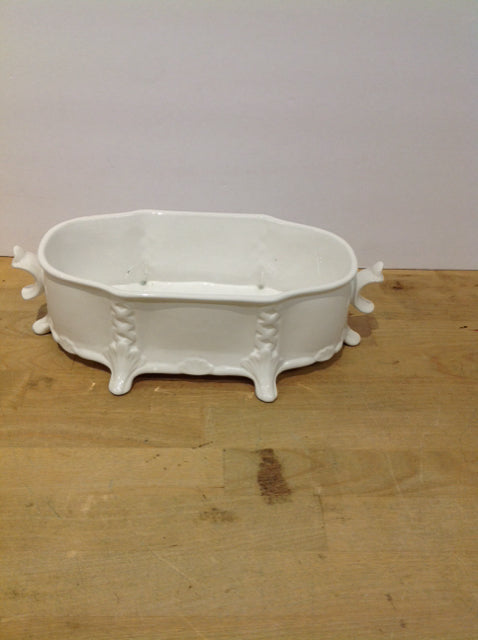White Ceramic Footed Bowl