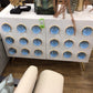 46" X 18" X 30" AS-IS Jonathan Adler Globo Cabinet (Cracks On R Side)