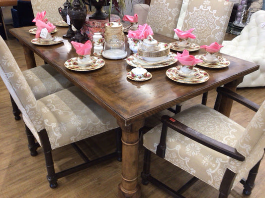80" X 46" Ethan Allen Wood Extending Dining Table W/2 Leaves