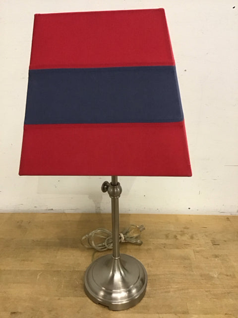 23" Pottery Barn Red & Blue Rugby Table Lamp