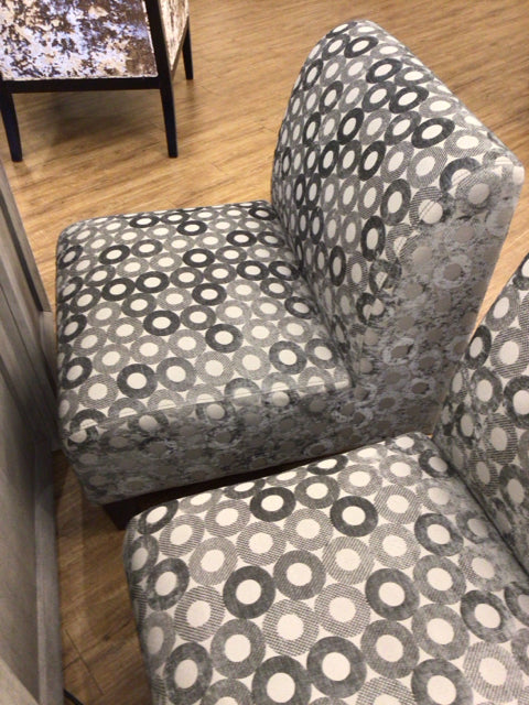 Grey Circle Pattern Slipper Chair