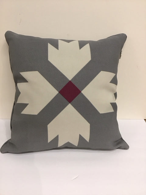 Bee & Willow Grey/Ivory/Purple Pillow