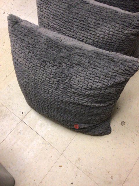 21" Grey Textured Pillow