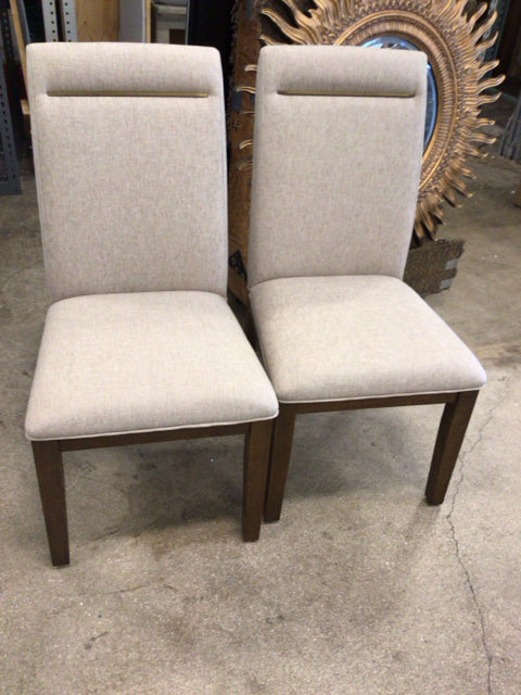 Pair Of Steve Silver Garland Brown Upholstered Dining Chairs