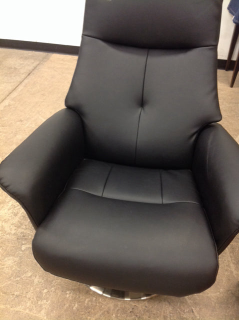 Chair- Chrome & Black Recliner