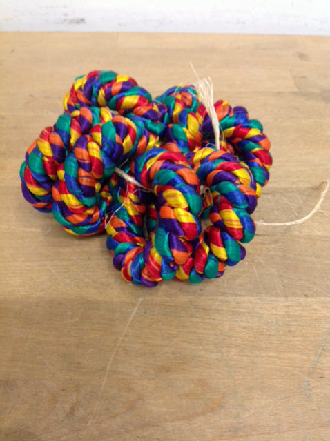 Set Of 8 Rainbow Rope Napkin Rings