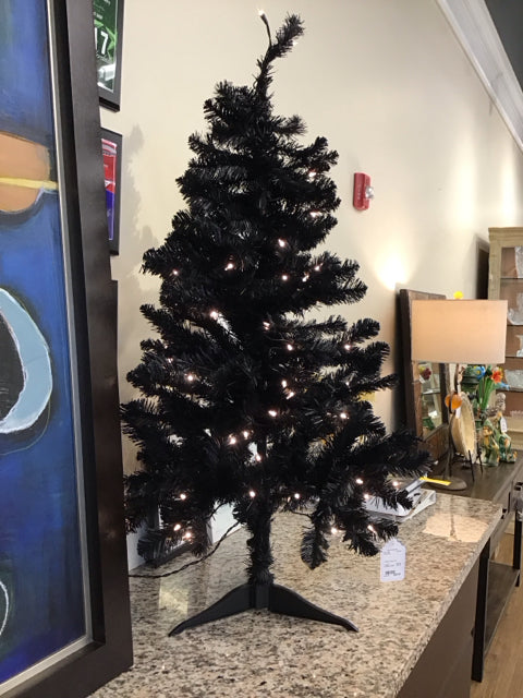 4' Black Lighted Tree
