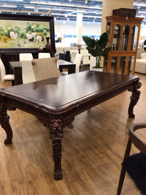 44x83 Carved Lion Leg Desk
