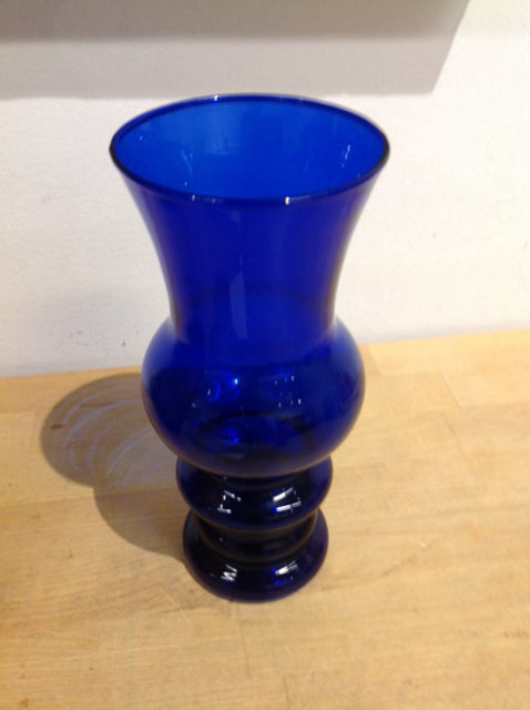 Vase- 9" Blue Glass