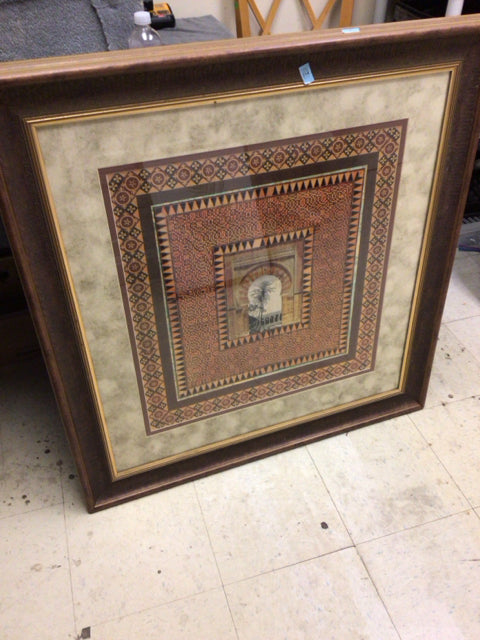 38" X 36" Framed Palms In Arched Door Way Print