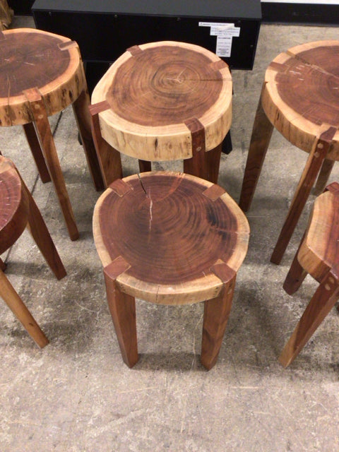 Pair Of Wood Log Nesting Tables