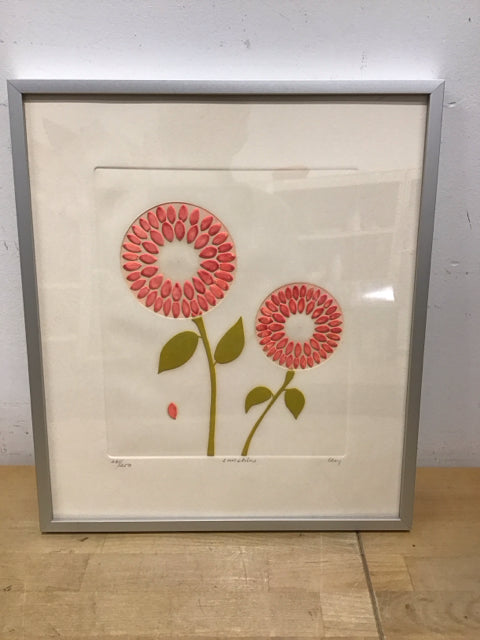 13x15 Framed "Sunshine" Floral Print S/N