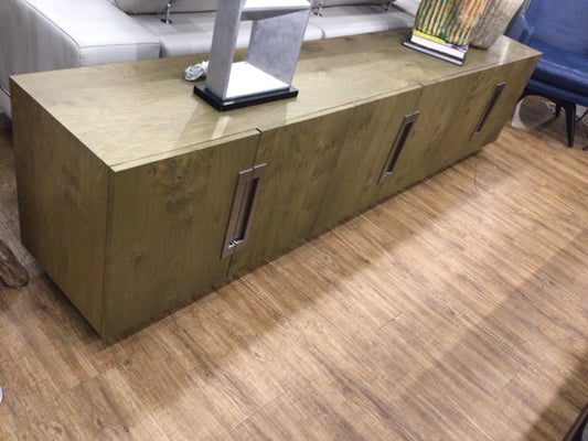 AS-IS RH White Hall 6-Door Media Console(Two Doors Uneven)