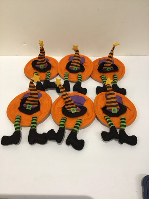 Set/6 Felt Witch Wine Glass Holders