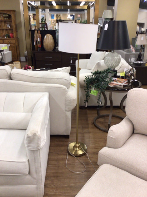 Gold Metal Floor Lamp W/Shade