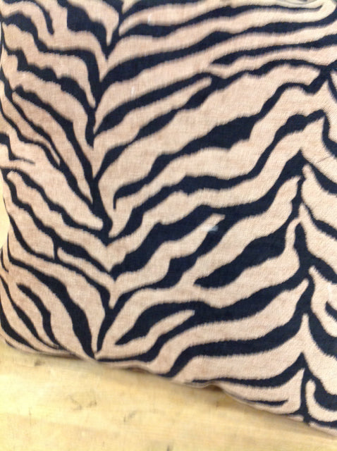 Pillow- 16" Tan & Black Zebra